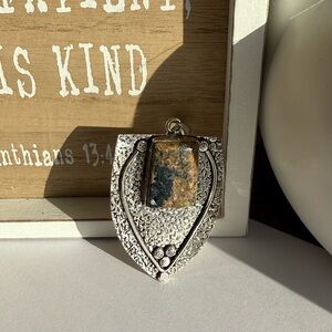 Handcrafted Silver Eudialyte Ethnic Necklace Pendant